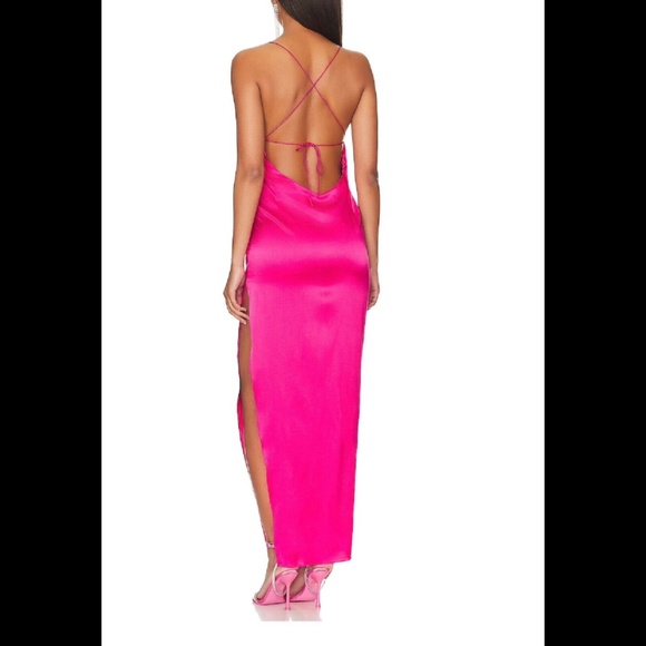 SER.O.YA Celino Maxi Dress Silk Blend Fuchia Purple/Hot Pink Size M - NWT - Picture 5 of 16